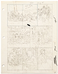 Original Hal Foster Prince Valiant Preliminary Artwork and Story Outlines -- #1801 for the 15 August 1971 Comic Strip