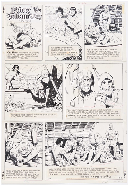 John Cullen Murphy ''Prince Valiant'' Sunday Comic Strip Original Artwork -- #1852 Dated 6 August 1972