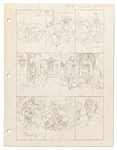 Original Hal Foster Prince Valiant Preliminary Artwork and Story Outlines -- #1889 for the 22 April 1973 Comic Strip