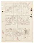 Original Hal Foster Prince Valiant Preliminary Artwork and Story Outlines -- #1940 for the 14 April 1974 Comic Strip