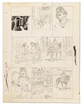 Original Hal Foster Prince Valiant Preliminary Artwork and Story Outlines -- #1949 for the 16 June 1974 Comic Strip