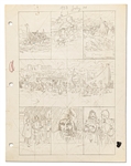 Original Hal Foster Prince Valiant Preliminary Artwork and Story Outlines -- #1953 for the 14 July 1974 Comic Strip