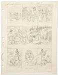 Original Hal Foster Prince Valiant Preliminary Artwork and Story Outline -- #1961 for the 8 September 1974 Comic Strip