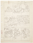 Original Hal Foster Prince Valiant Preliminary Artwork and Story Outlines -- #1964 for the 29 September 1974 Comic Strip