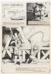 John Cullen Murphy Prince Valiant Sunday Comic Strip Original Artwork -- #1988 Dated 16 March 1975