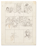 Original Hal Foster Prince Valiant Preliminary Artwork and Story Outlines -- #2003 for the 29 June 1975 Comic Strip -- With Lengthy Note Signed by Foster to John Cullen Murphy