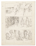 Original Hal Foster Prince Valiant Preliminary Artwork and Story Outlines -- #2021 for the 2 November 1975 Comic Strip