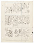 Original Hal Foster Prince Valiant Preliminary Artwork and Story Outlines -- #2040 for the 14 March 1976 Comic Strip