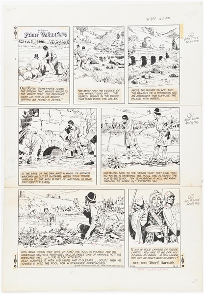 John Cullen Murphy ''Prince Valiant'' Sunday Comic Strip Original Artwork -- #2044 Dated 11 April 1976