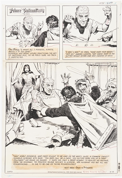 John Cullen Murphy ''Prince Valiant'' Sunday Comic Strip Original Artwork -- #2053 Dated 13 June 1976
