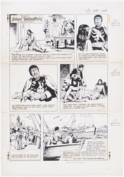 John Cullen Murphy ''Prince Valiant'' Sunday Comic Strip Original Artwork -- #2054 Dated 20 June 1976