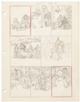Original Hal Foster Prince Valiant Preliminary Artwork and Story Outlines -- #2078 for the 5 December 1976 Comic Strip