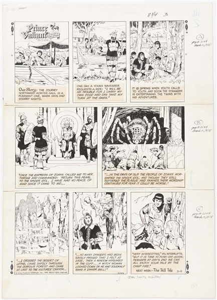 John Cullen Murphy ''Prince Valiant'' Sunday Comic Strip Original Artwork -- #2144 Dated 12 March 1978