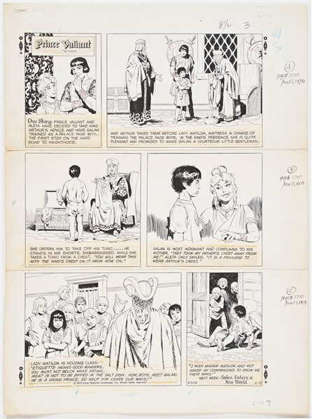 John Cullen Murphy ''Prince Valiant'' Sunday Comic Strip Original Artwork -- #2210 Dated 17 June 1979