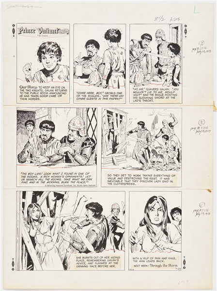 John Cullen Murphy ''Prince Valiant'' Sunday Comic Strip Original Artwork -- #2216 Dated 29 July 1979