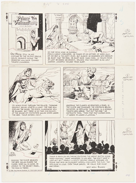 John Cullen Murphy ''Prince Valiant'' Sunday Comic Strip Original Artwork -- #2381 Dated 26 September 1982