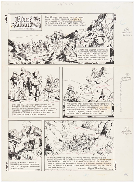 John Cullen Murphy ''Prince Valiant'' Sunday Comic Strip Original Artwork -- #2394 Dated 26 December 1982