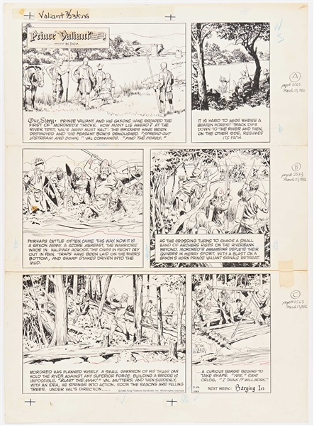 John Cullen Murphy ''Prince Valiant'' Sunday Comic Strip Original Artwork -- #2563 Dated 23 March 1986