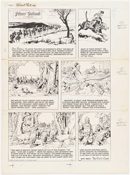John Cullen Murphy ''Prince Valiant'' Sunday Comic Strip Original Artwork -- #2565 Dated 6 April 1986