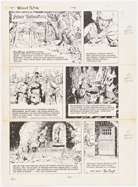 John Cullen Murphy ''Prince Valiant'' Sunday Comic Strip Original Artwork -- #2578 Dated 6 July 1986