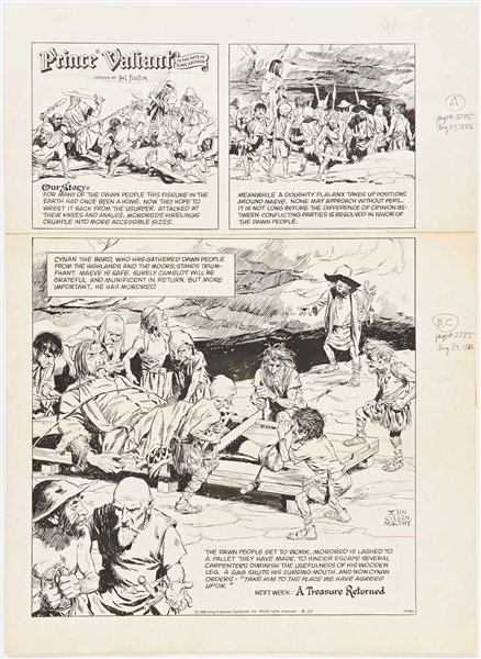 John Cullen Murphy ''Prince Valiant'' Sunday Comic Strip Original Artwork -- #2585 Dated 24 August 1986