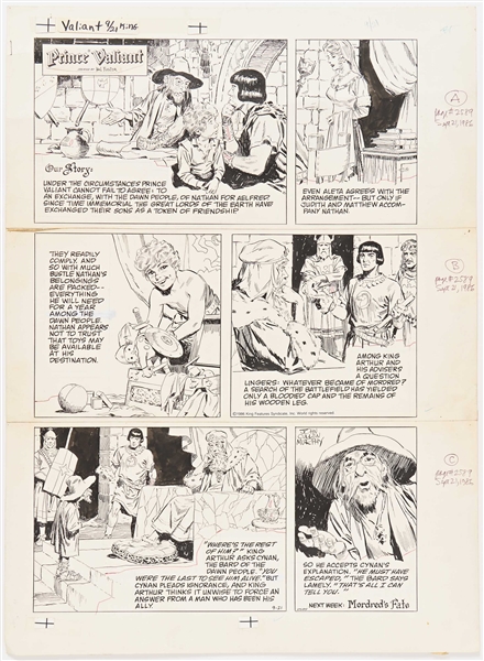 John Cullen Murphy ''Prince Valiant'' Sunday Comic Strip Original Artwork -- #2589 Dated 21 September 1986