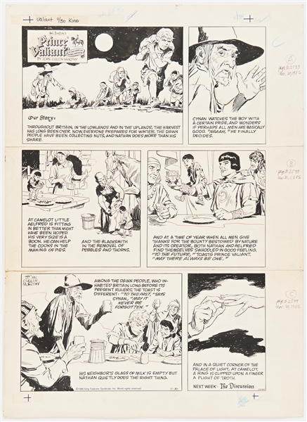 John Cullen Murphy ''Prince Valiant'' Sunday Comic Strip Original Artwork -- #2599 Dated 30 November 1986