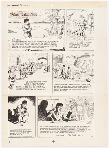 John Cullen Murphy ''Prince Valiant'' Sunday Comic Strip Original Artwork -- #2608 Dated 1 February 1987