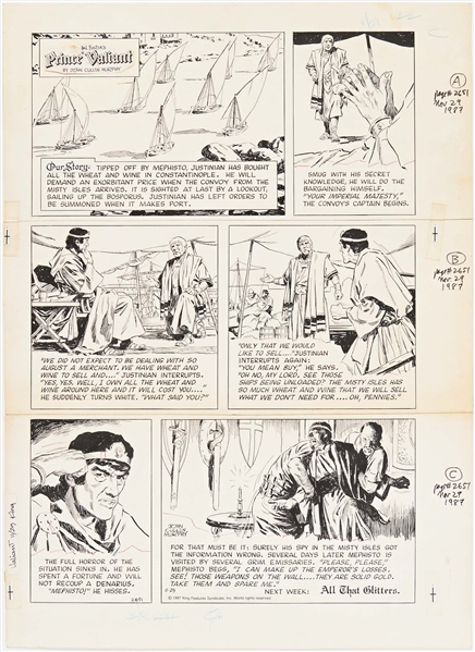John Cullen Murphy ''Prince Valiant'' Sunday Comic Strip Original Artwork -- #2651 Dated 29 November 1987