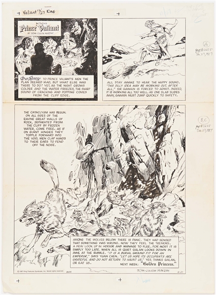John Cullen Murphy ''Prince Valiant'' Sunday Comic Strip Original Artwork -- #2655 Dated 27 December 1987