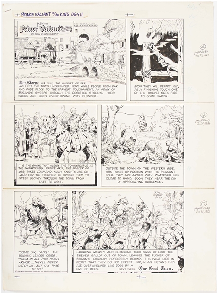John Cullen Murphy ''Prince Valiant'' Sunday Comic Strip Original Artwork -- #2699 Dated 30 October 1988