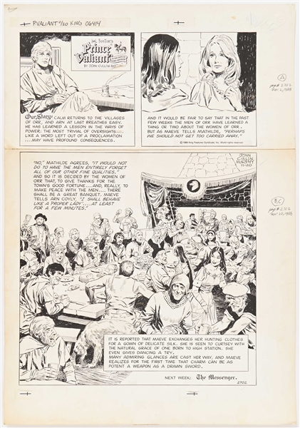 John Cullen Murphy ''Prince Valiant'' Sunday Comic Strip Original Artwork -- #2702 Dated 20 November 1988
