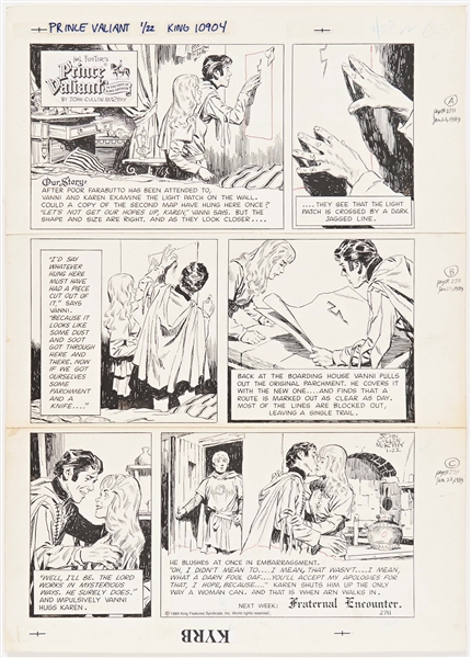John Cullen Murphy ''Prince Valiant'' Sunday Comic Strip Original Artwork -- #2711 Dated 22 January 1989