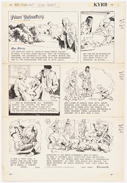 John Cullen Murphy ''Prince Valiant'' Sunday Comic Strip Original Artwork -- #2792 Dated 12 August 1990