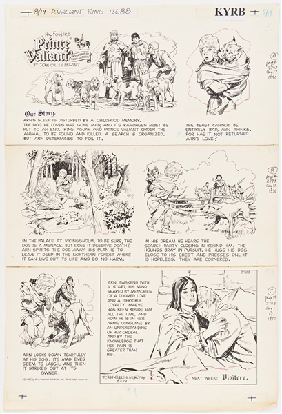 John Cullen Murphy ''Prince Valiant'' Sunday Comic Strip Original Artwork -- #2793 Dated 19 August 1990