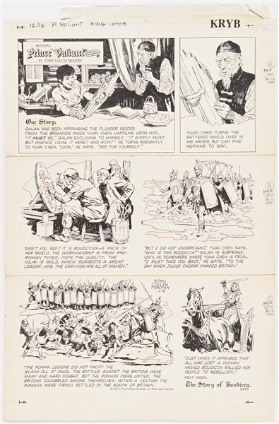 John Cullen Murphy ''Prince Valiant'' Sunday Comic Strip Original Artwork -- #2810 Dated 16 December 1990