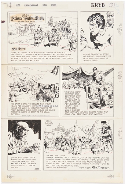 John Cullen Murphy ''Prince Valiant'' Sunday Comic Strip Original Artwork -- #2829 Dated 28 April 1991