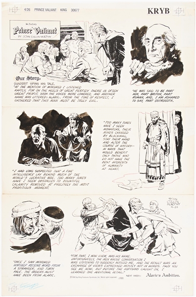 John Cullen Murphy ''Prince Valiant'' Sunday Comic Strip Original Artwork -- #2881 Dated 26 April 1992