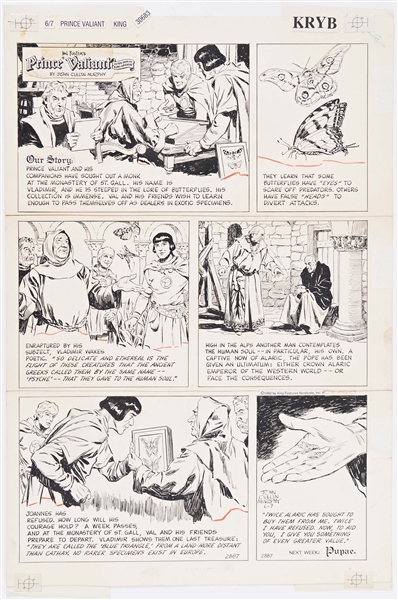 John Cullen Murphy ''Prince Valiant'' Sunday Comic Strip Original Artwork -- #2887 Dated 7 June 1992
