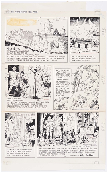 John Cullen Murphy ''Prince Valiant'' Sunday Comic Strip Original Artwork -- #2895 Dated 2 August 1992