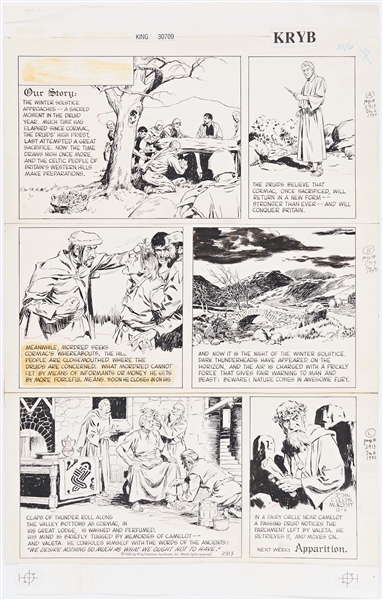 John Cullen Murphy ''Prince Valiant'' Sunday Comic Strip Original Artwork -- #2913 Dated 6 December 1992