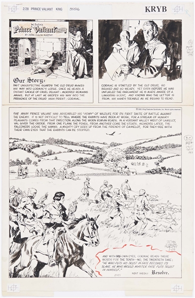 John Cullen Murphy ''Prince Valiant'' Sunday Comic Strip Original Artwork -- #2925 Dated 28 February 1993