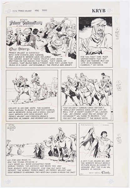 John Cullen Murphy ''Prince Valiant'' Sunday Comic Strip Original Artwork -- #2962 Dated 14 November 1993