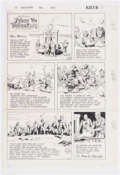 John Cullen Murphy ''Prince Valiant'' Sunday Comic Strip Original Artwork -- #2982 Dated 3 April 1994