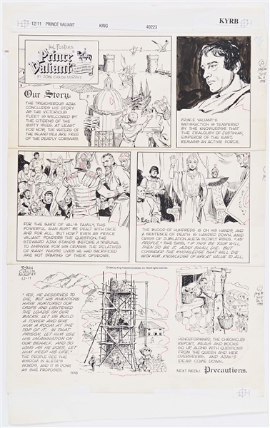 John Cullen Murphy ''Prince Valiant'' Sunday Comic Strip Original Artwork -- #3018 Dated 11 December 1994