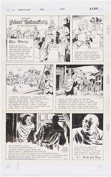 John Cullen Murphy ''Prince Valiant'' Sunday Comic Strip Original Artwork -- #3022 Dated 8 January 1995