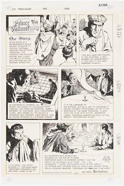 John Cullen Murphy ''Prince Valiant'' Sunday Comic Strip Original Artwork -- #3025 Dated 19 February 1995