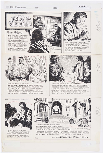 John Cullen Murphy ''Prince Valiant'' Sunday Comic Strip Original Artwork -- #3029 Dated 26 February 1995