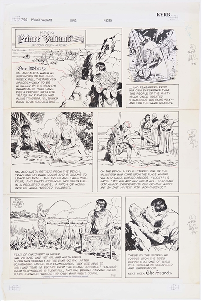 John Cullen Murphy ''Prince Valiant'' Sunday Comic Strip Original Artwork -- #3051 Dated 30 July 1995