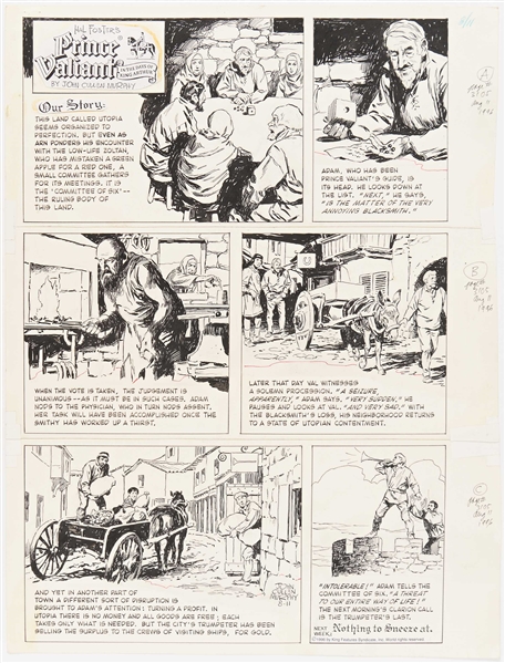 John Cullen Murphy ''Prince Valiant'' Sunday Comic Strip Original Artwork -- #3105 Dated 11 August 1996